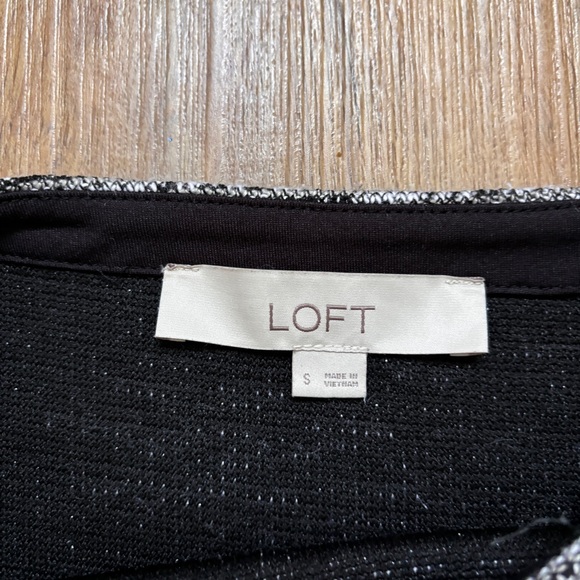 Holiday ready Loft Black & Gray Tweed Look Mini Dress Sz. S (9) - Picture 5 of 6